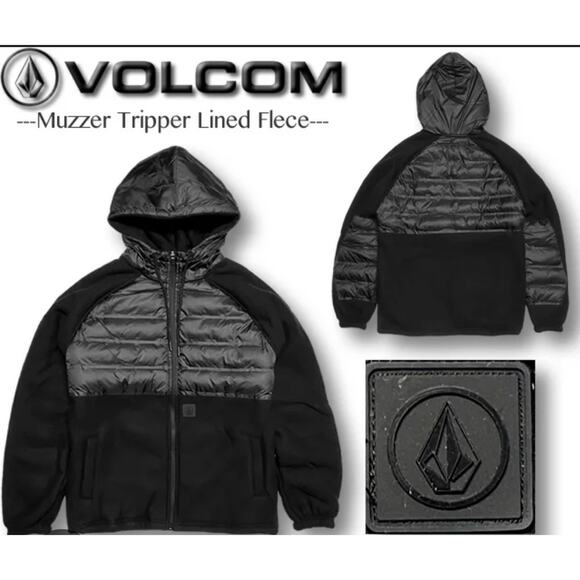 Volcom Full Zip Jacket Mens Size XL Black Fleece Lined Hooded Earth Tripper - Picture 1 of 15